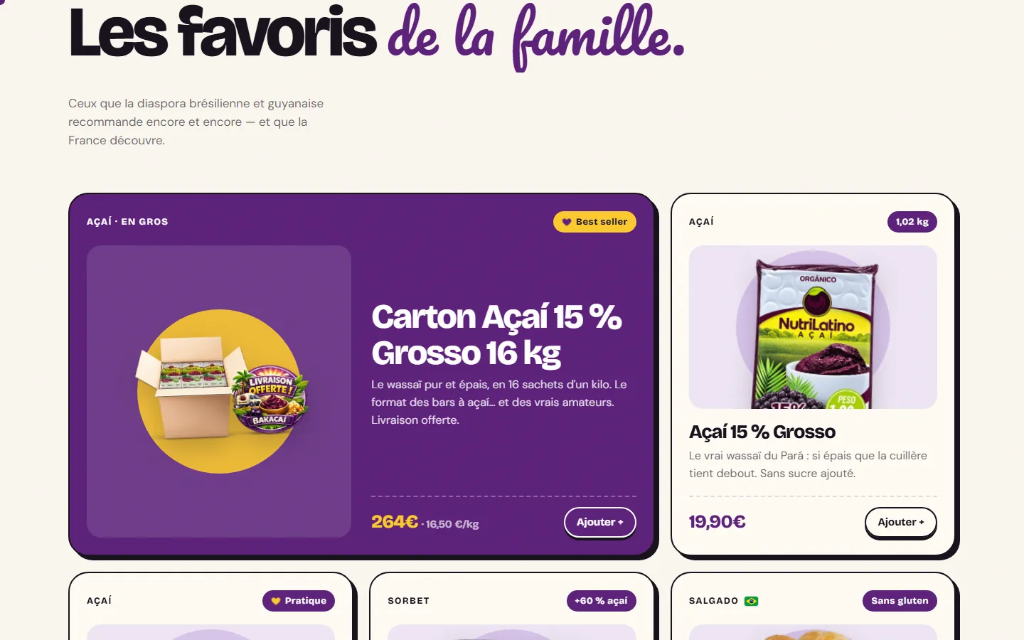 Produits favoris de la boutique