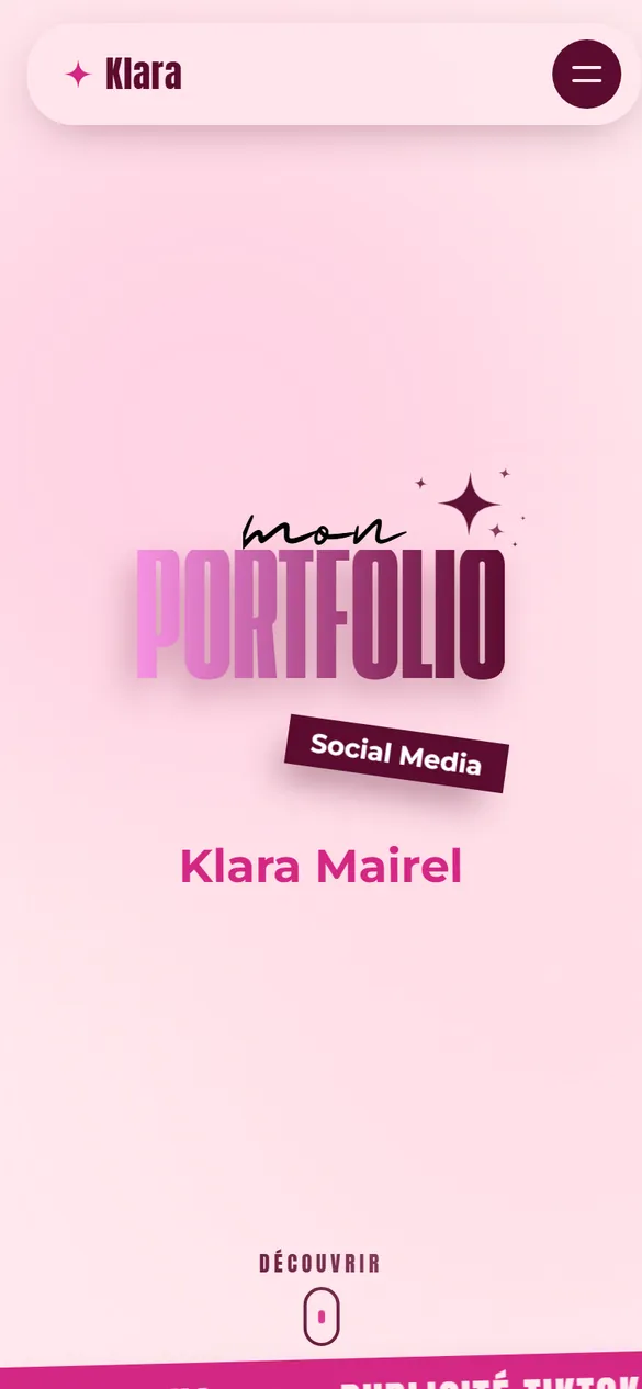 Portfolio de Klara sur téléphone
