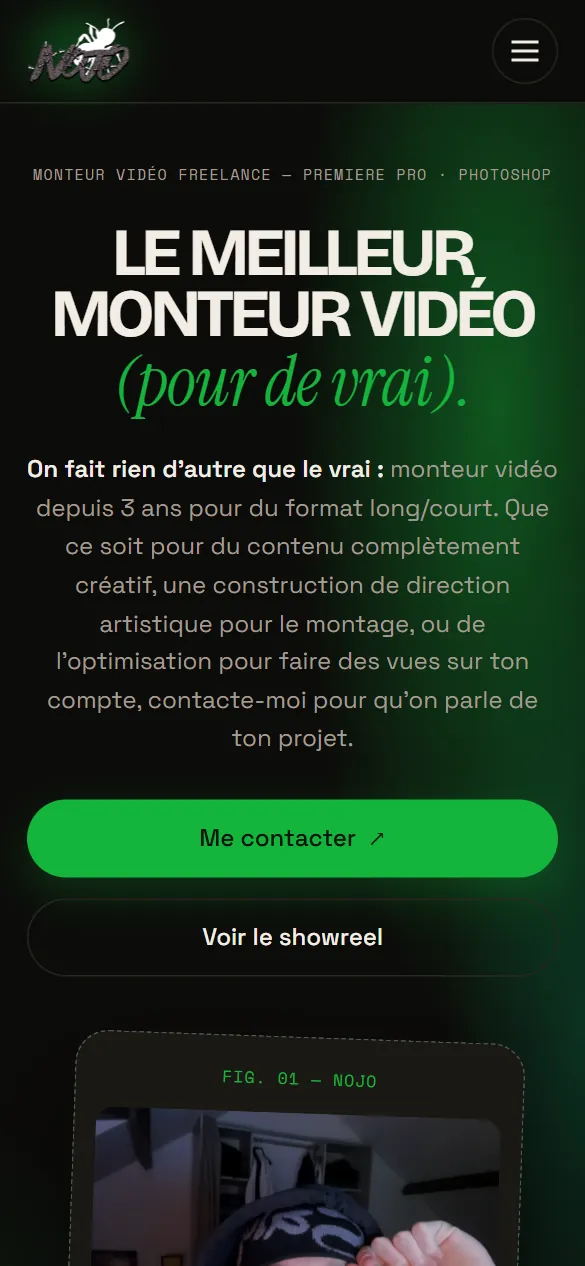 Portfolio de Nojo sur téléphone