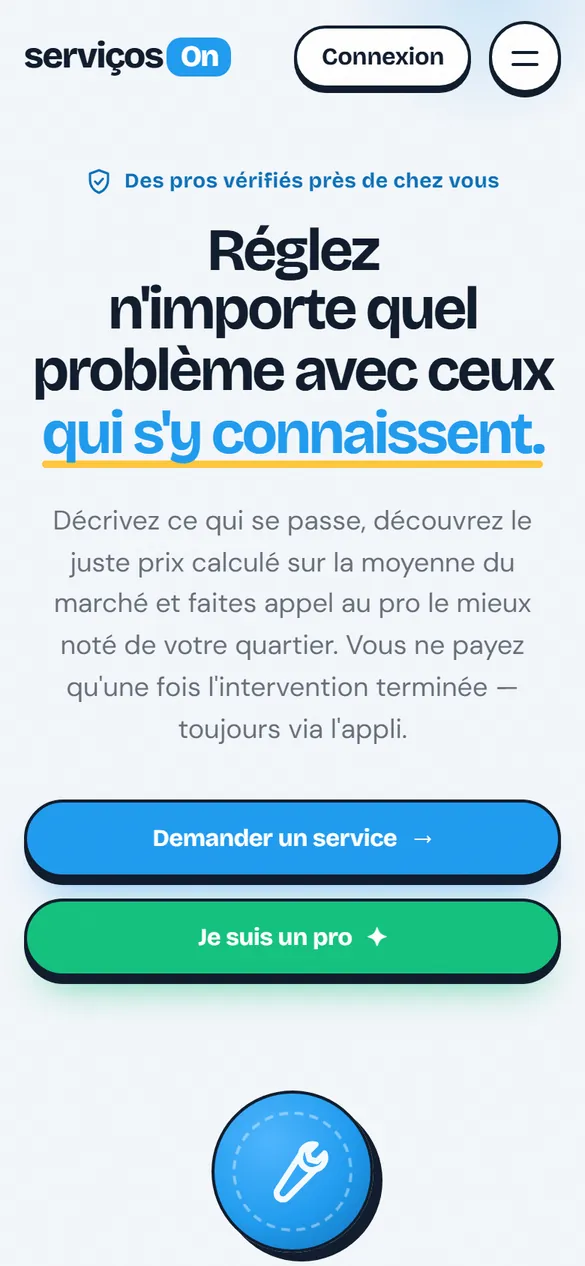 ServiçosOn sur téléphone